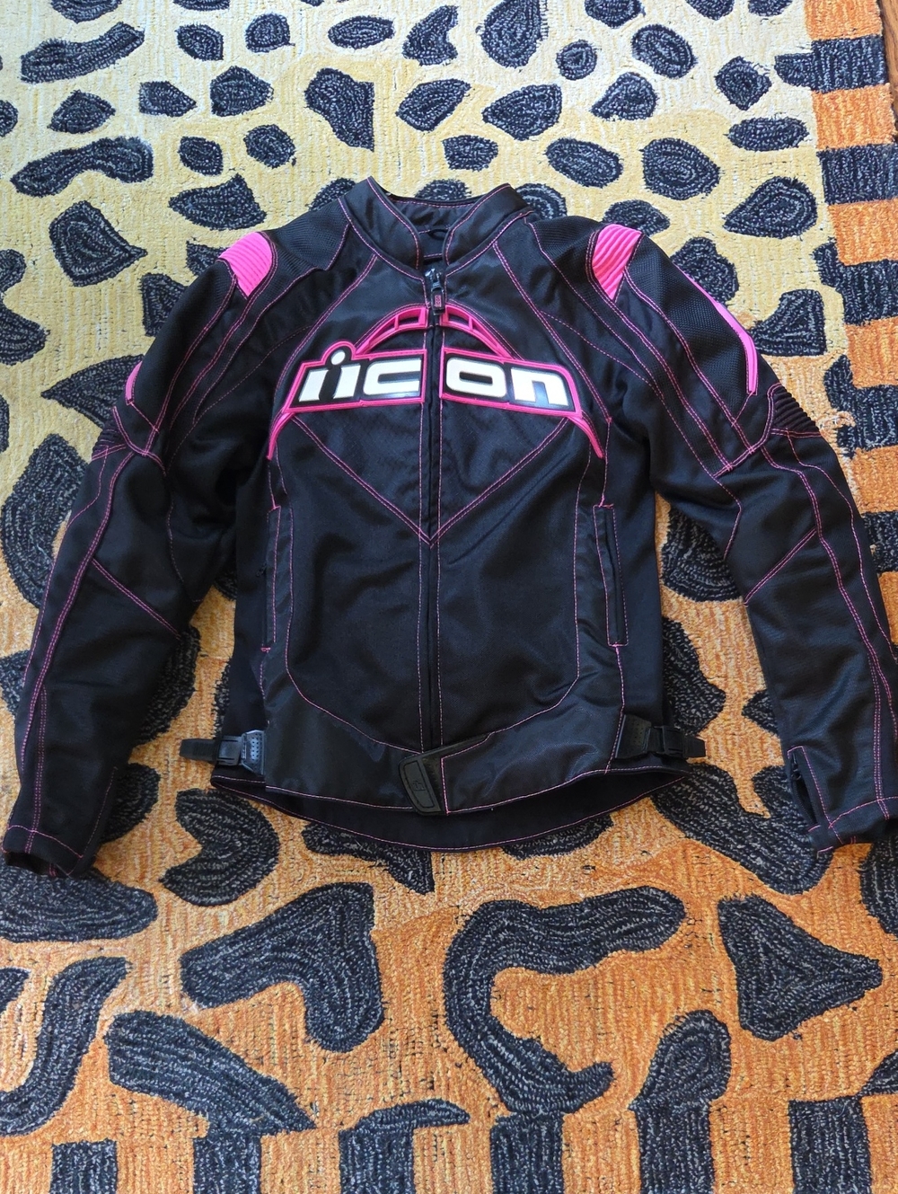 ICON Black Jacket with Pink Accents